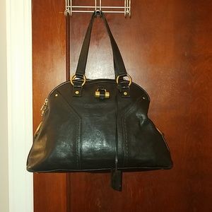 YSL Saint Laurent Muse bag medium black gold